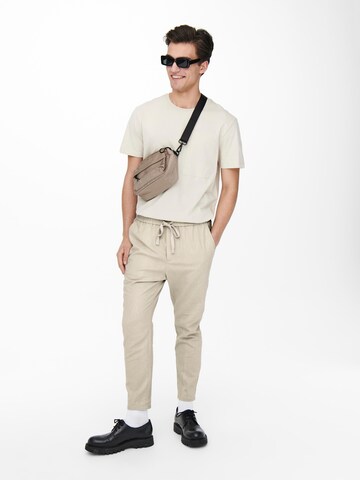 Only & Sons Loose fit Pants 'Linus' in Beige