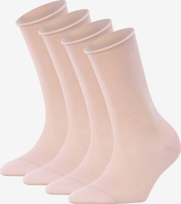 Chaussettes 'Happy' FALKE en rose : devant