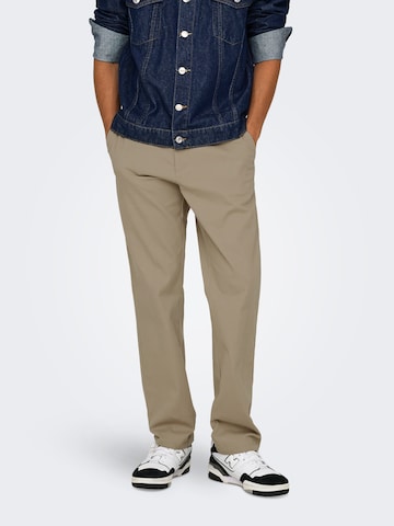 Only & Sons - regular Pantalón chino 'ONSNICKY' en beige: frente