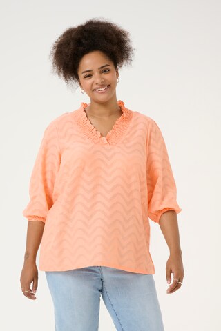 KAFFE CURVE Blouse 'Vitana' in Orange: front