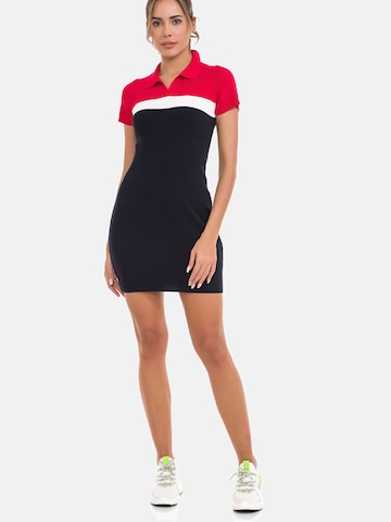 CIPO & BAXX Strickkleid ´W256´ mit Polokragen in Blau: Vorderseite