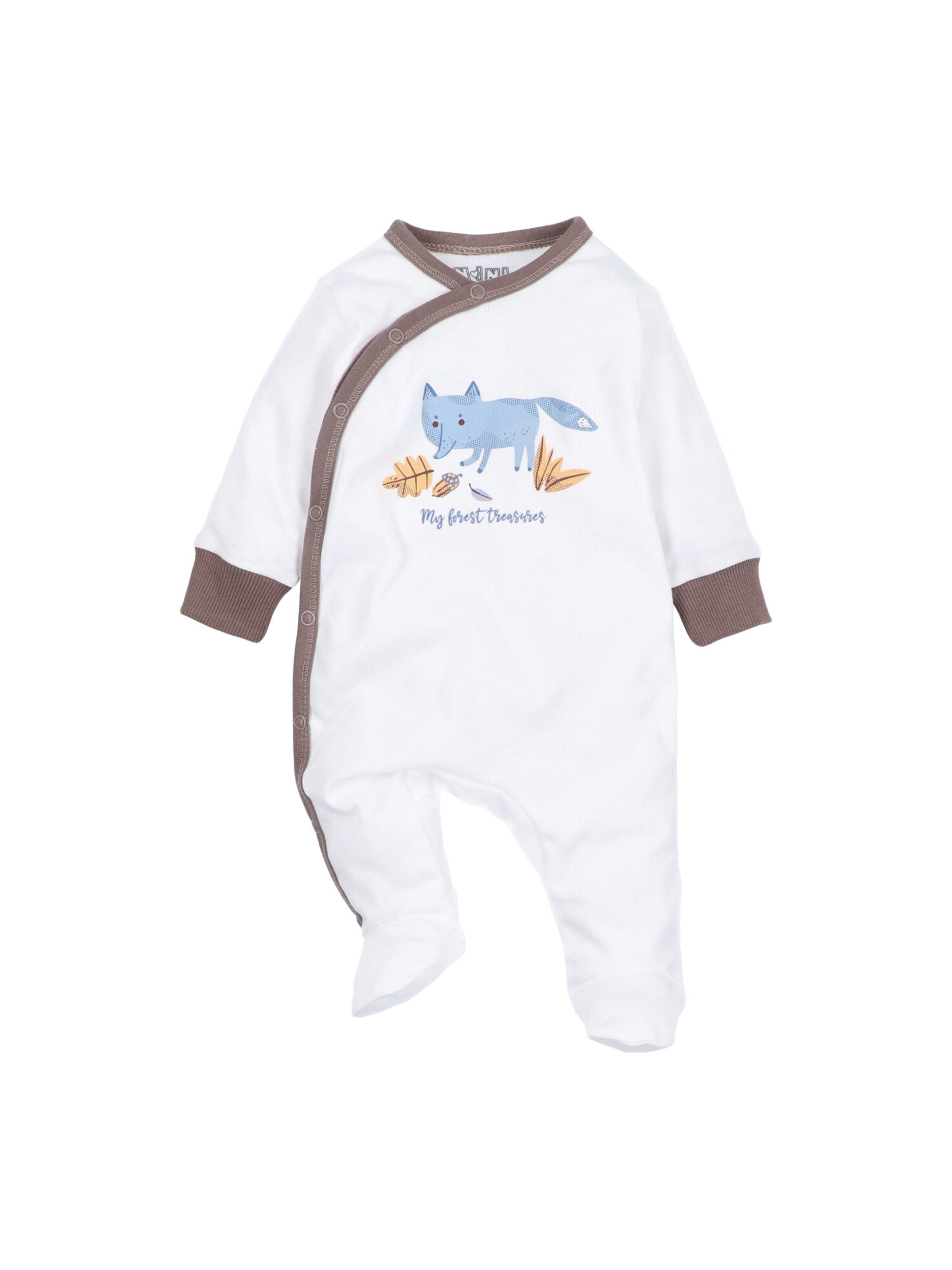 Barboteuse / body 'Forest Treasures' NINI en blanc : devant