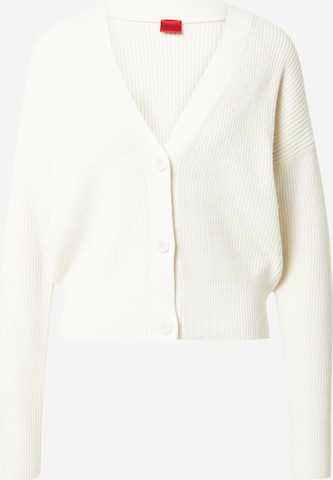 HUGO Knit Cardigan 'Shawanna' in White: front