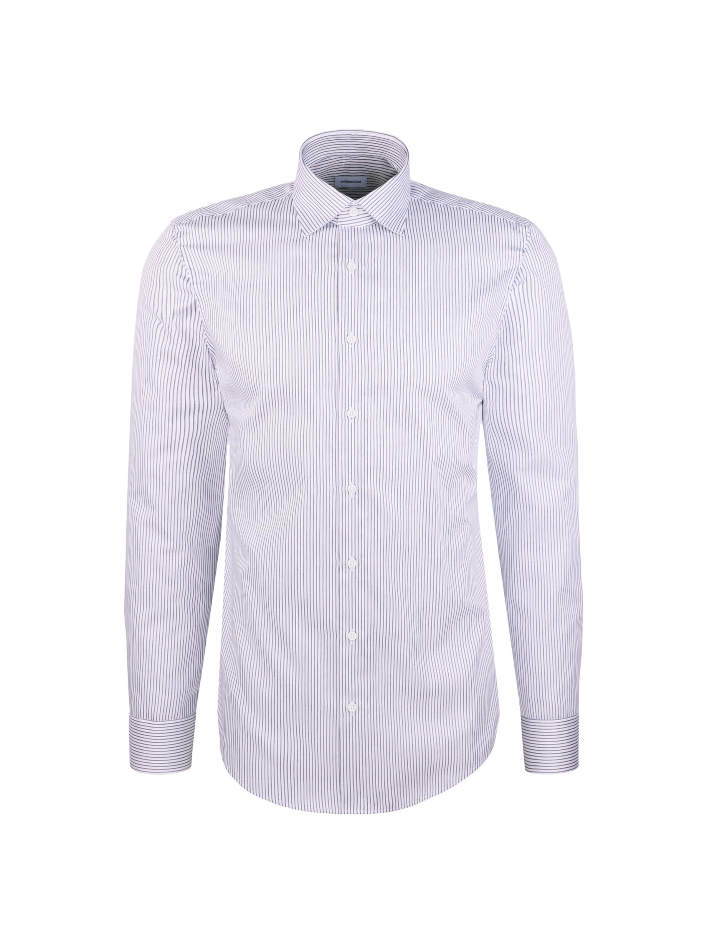 Coupe slim Chemise business 'Schwarze Rose' SEIDENSTICKER en bleu : devant