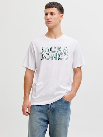 JACK & JONES Koszulka 'JJEJEFF' w kolorze biały: przód