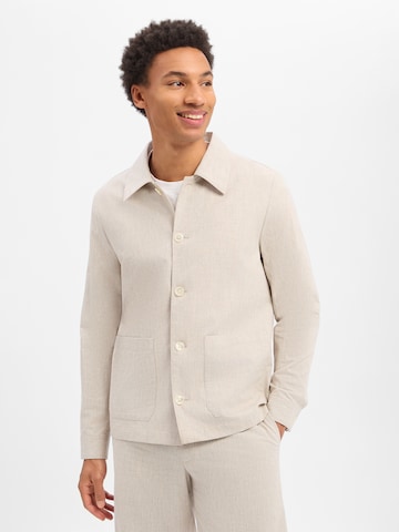 Finshley & Harding London Comfort fit Colbert 'Logan' in Beige: voorkant