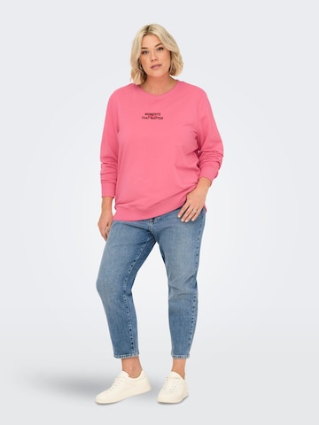 ONLY Carmakoma Sweatshirt 'CARPOPPY' i pink