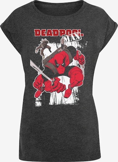 ABSOLUTE CULT T-Shirt 'Deadpool - Max' in anthrazit / blutrot / weiß, Produktansicht