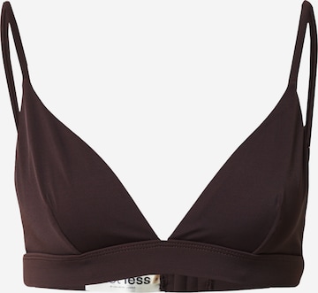 A LOT LESS Triangle Bikini Top 'Jara' in Brown: front