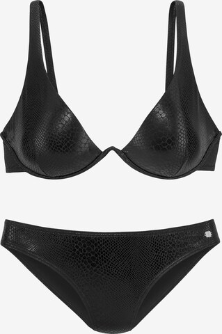 JETTE T-shirt Bikini i svart: framsida