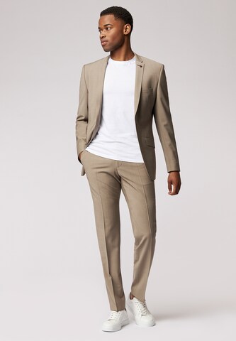 Coupe slim Costume ROY ROBSON en beige : devant