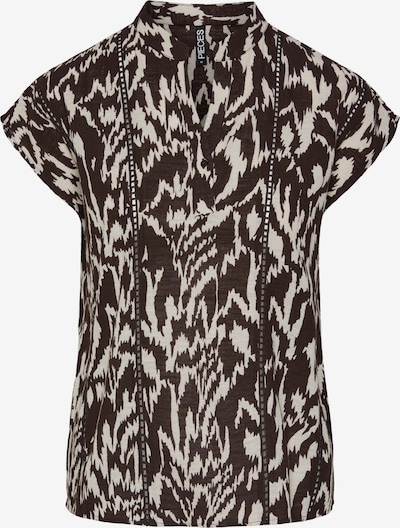 PIECES Blouse 'JEANITA' in Dark brown / Off white, Item view