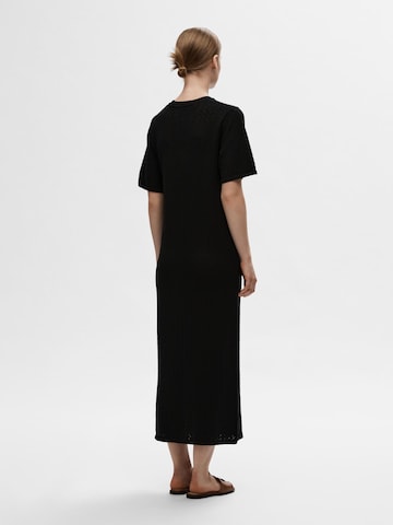 SELECTED Gebreide jurk in Zwart