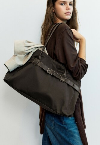 Pull&Bear Nákupní taška – hnědá