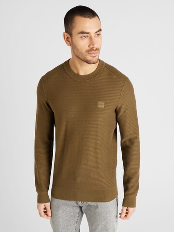 BOSS - Pullover 'Anion' em verde: frente