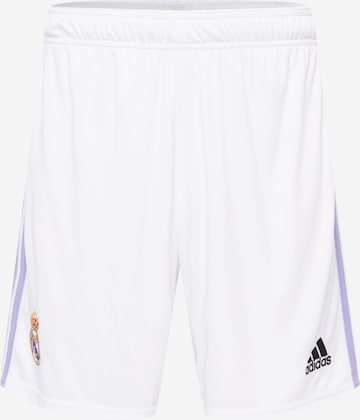 balta ADIDAS SPORTSWEAR Standartinis Sportinės kelnės 'Real Madrid 22/23 Home': priekis