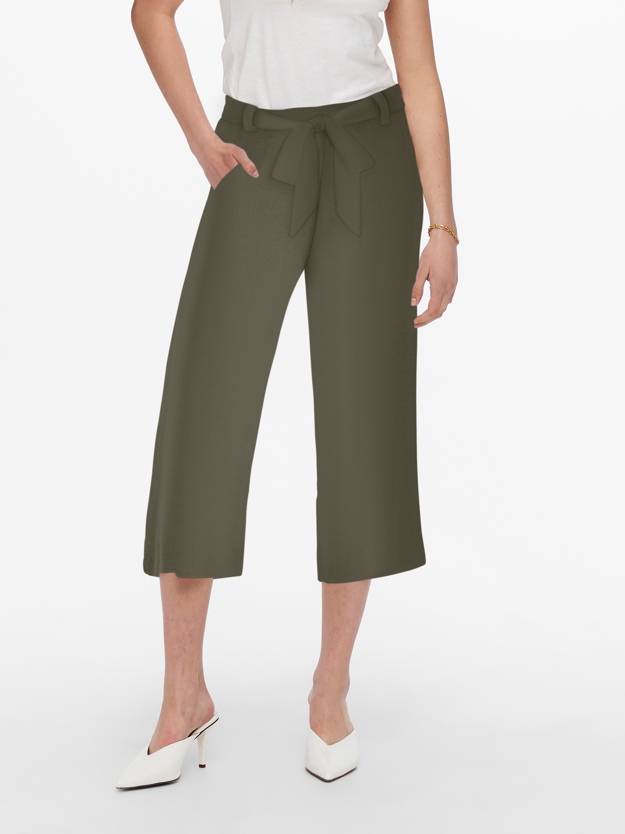 ONLY Wide Leg Hose in Grün: Vorderseite
