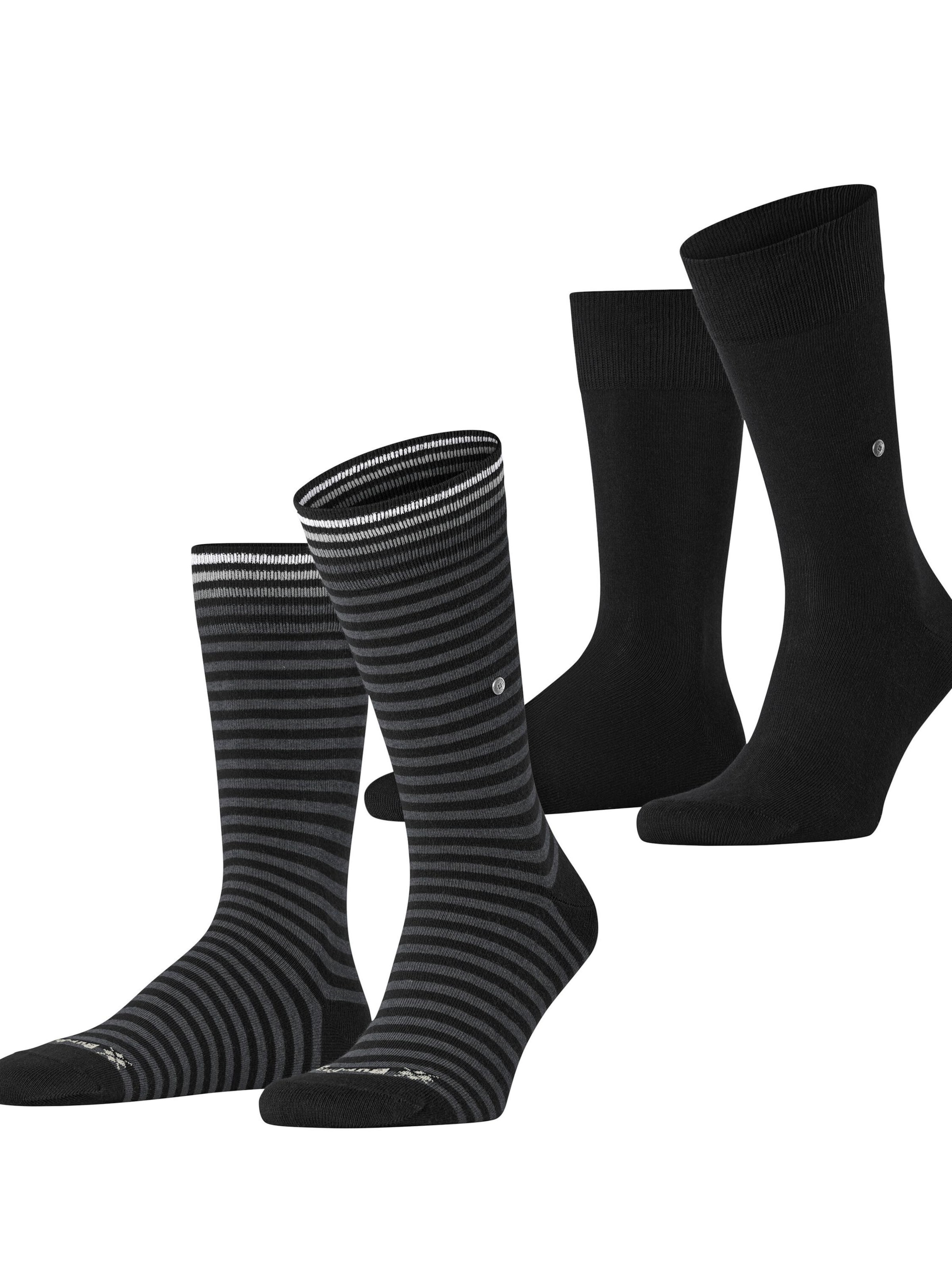 BURLINGTON Socks 'Everyday Stripe 2-Pack' in Black: front