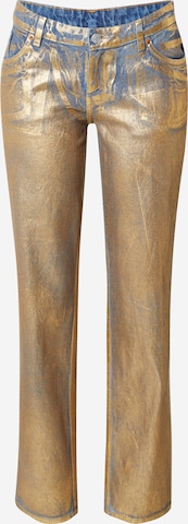 Monki Regular Jeans in Goud: voorkant