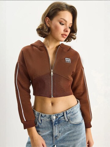 Bianco Lucci Sweat jacket in Brown