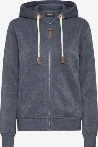Oxmo Zip-Up Hoodie ' OXMILLE ' in Blue: front