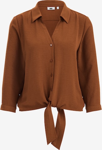 WE Fashion Blouse in Bruin: voorkant