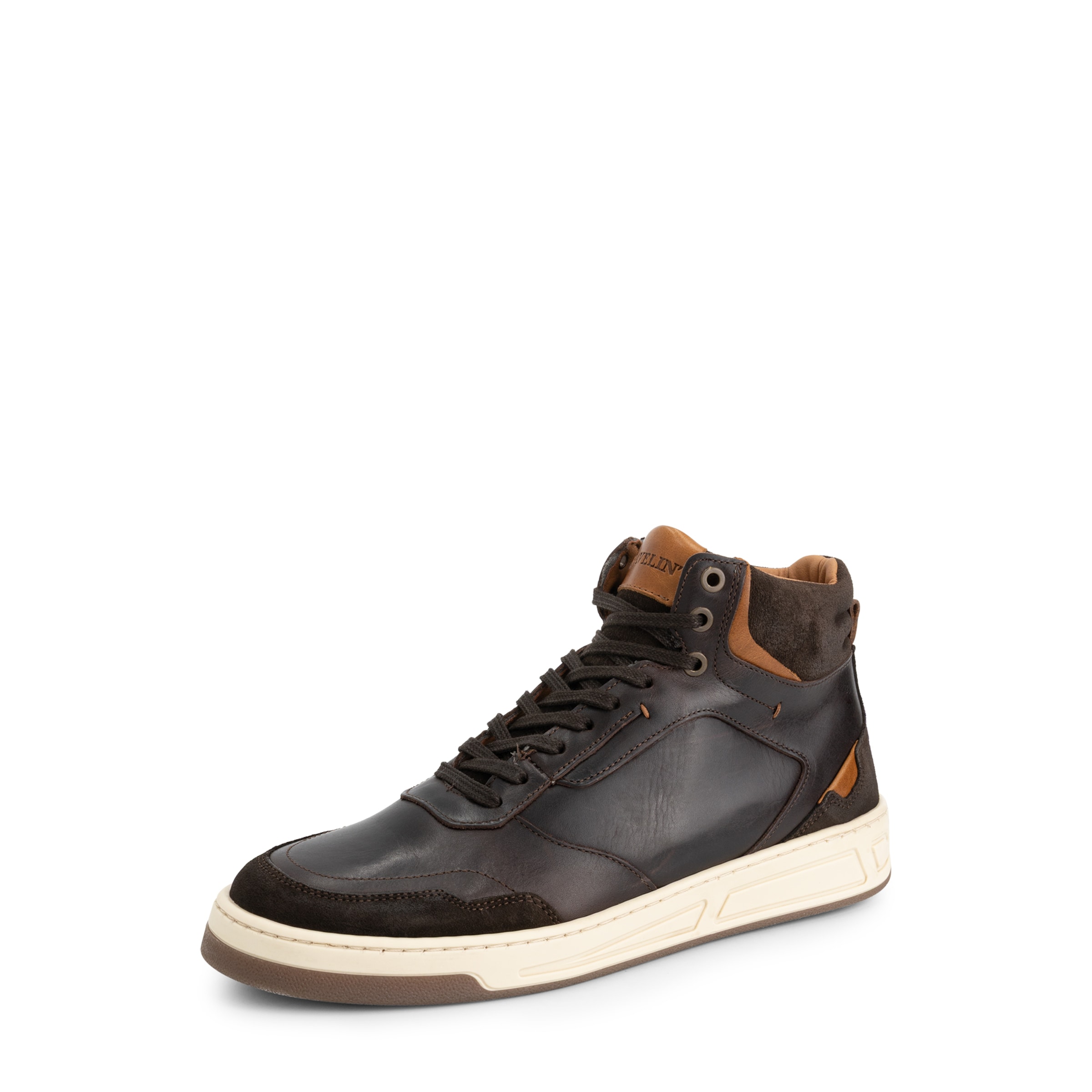 Travelin Sneakers hoog 'Durham' in Bruin: voorkant