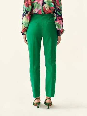 TATUUM Regular Pleated Pants 'Jani' in Green