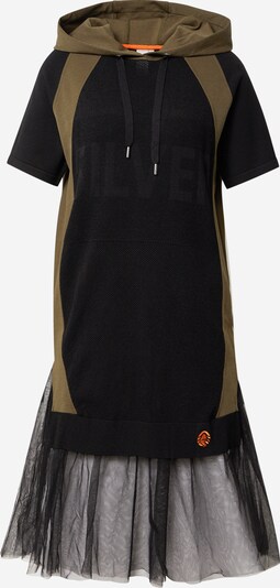 Sportalm Kitzbühel Kleid 'Merge' in khaki / neonorange / schwarz, Produktansicht