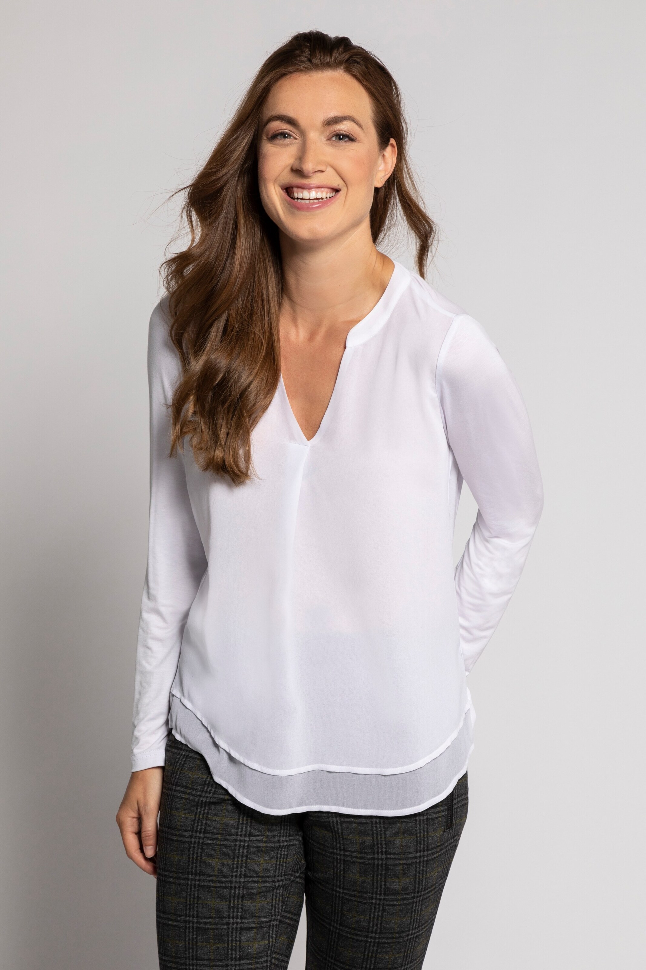 Frauen Große Größen Gina Laura Tunika in Weiß - HJ78975 Frauen Große Größen Gina Laura Tunika in Weiß - HJ78975