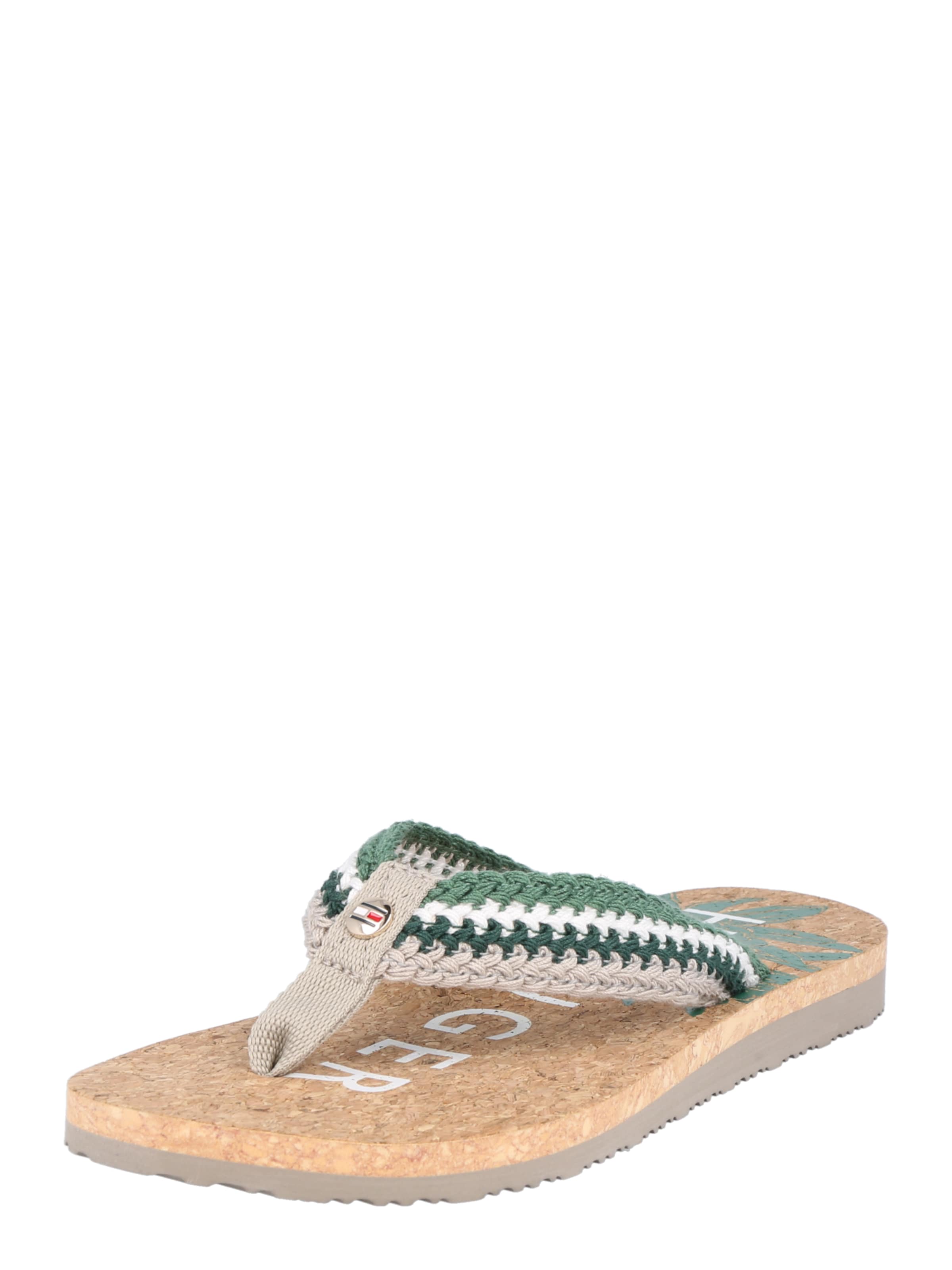 Frauen Sandalen TOMMY HILFIGER Zehentrenner in Dunkelbeige - NP86409 Frauen Sandalen TOMMY HILFIGER Zehentrenner in Dunkelbeige - NP86409