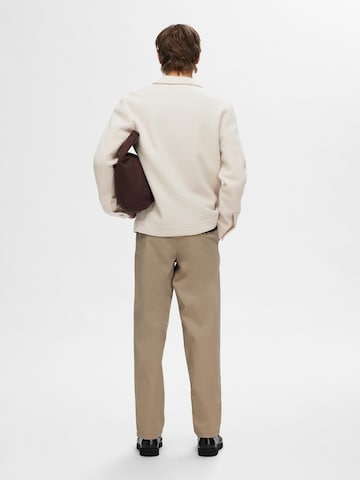 SELECTED HOMME Knit Cardigan in White