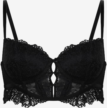 juoda Hunkemöller Marškinėliai Liemenėlė 'Posie': priekis