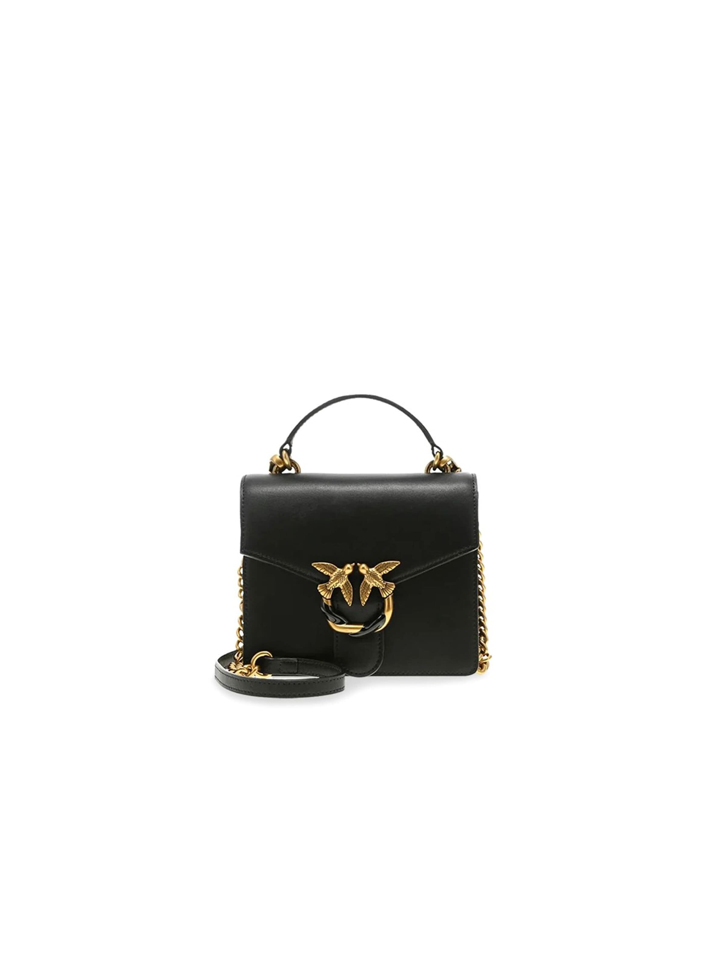 Borsa a mano 'Love Mini Top Handle Simply Je Cl Vit. Seta' di PINKO in nero: frontale