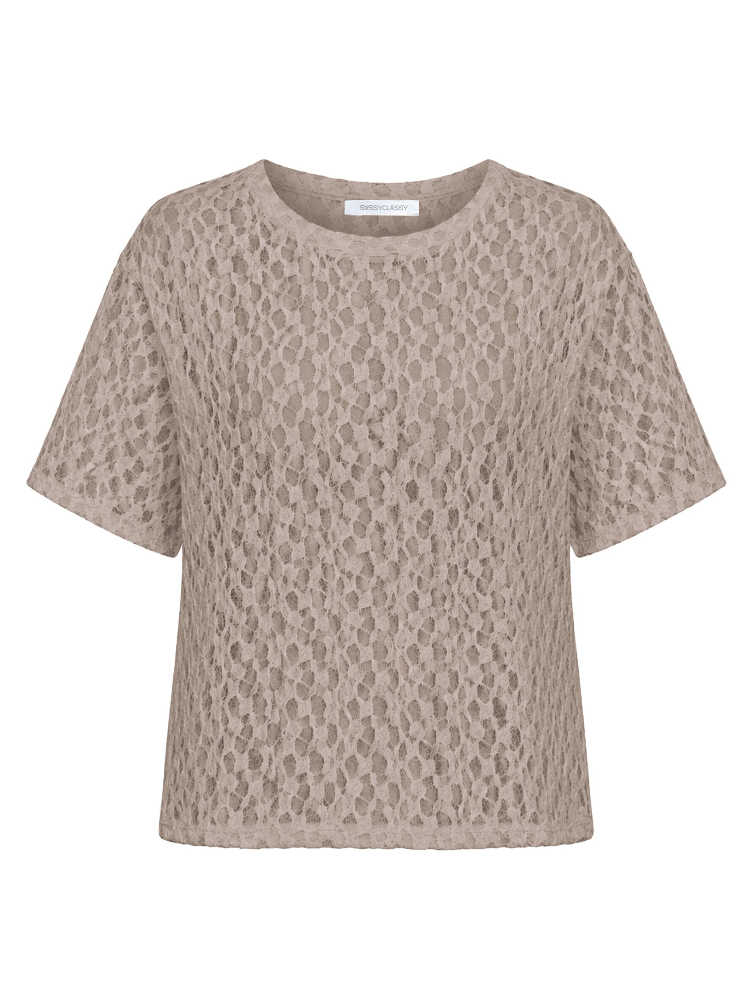 SASSYCLASSY Sticktop‌ in Grau: Vorderseite