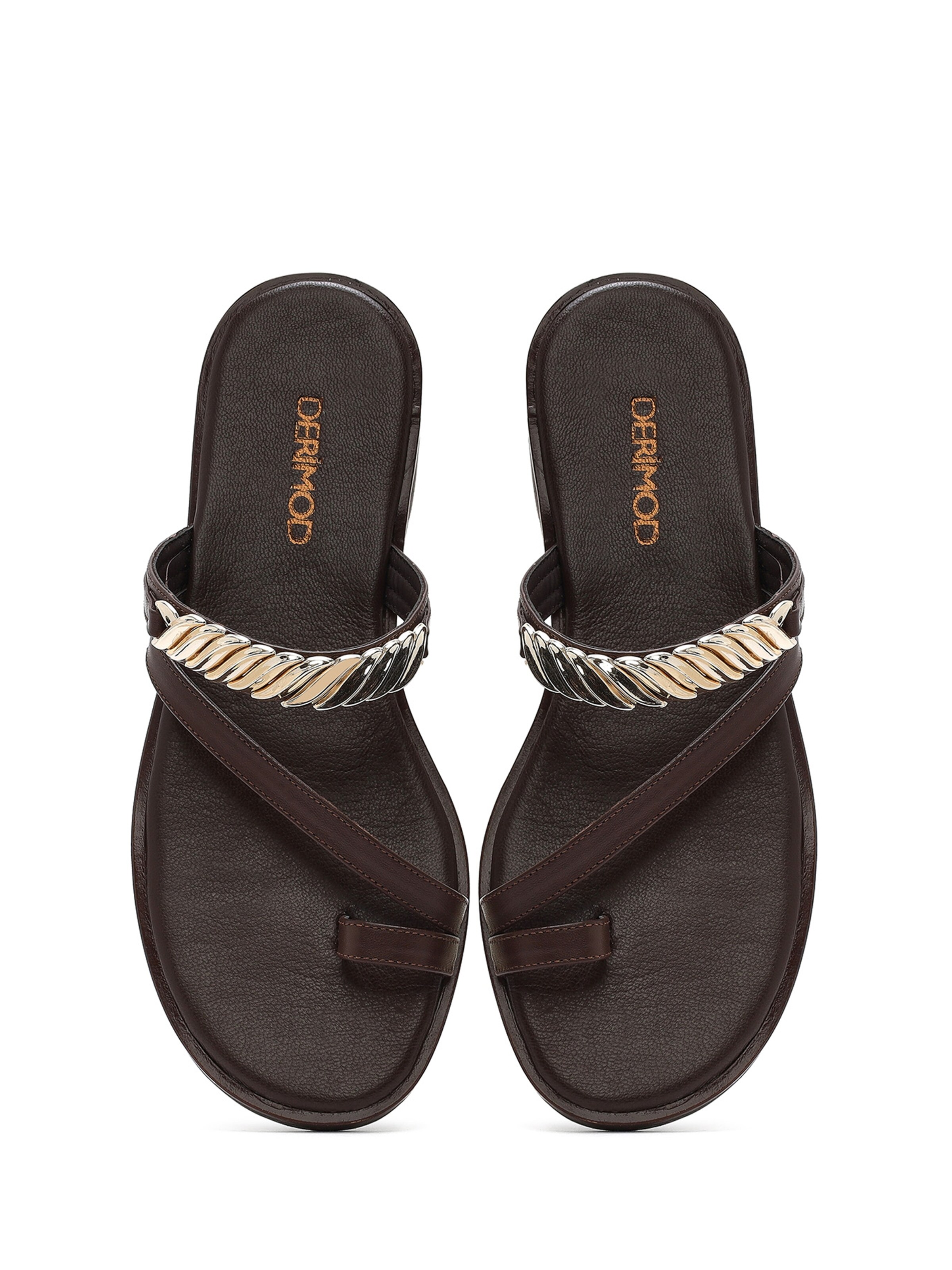 Flip-flops de la Derimod pe maro