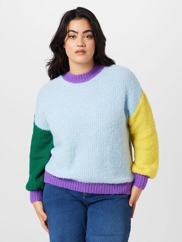 ONLY Carmakoma Sweater 'ALYSSA' in Blue: front