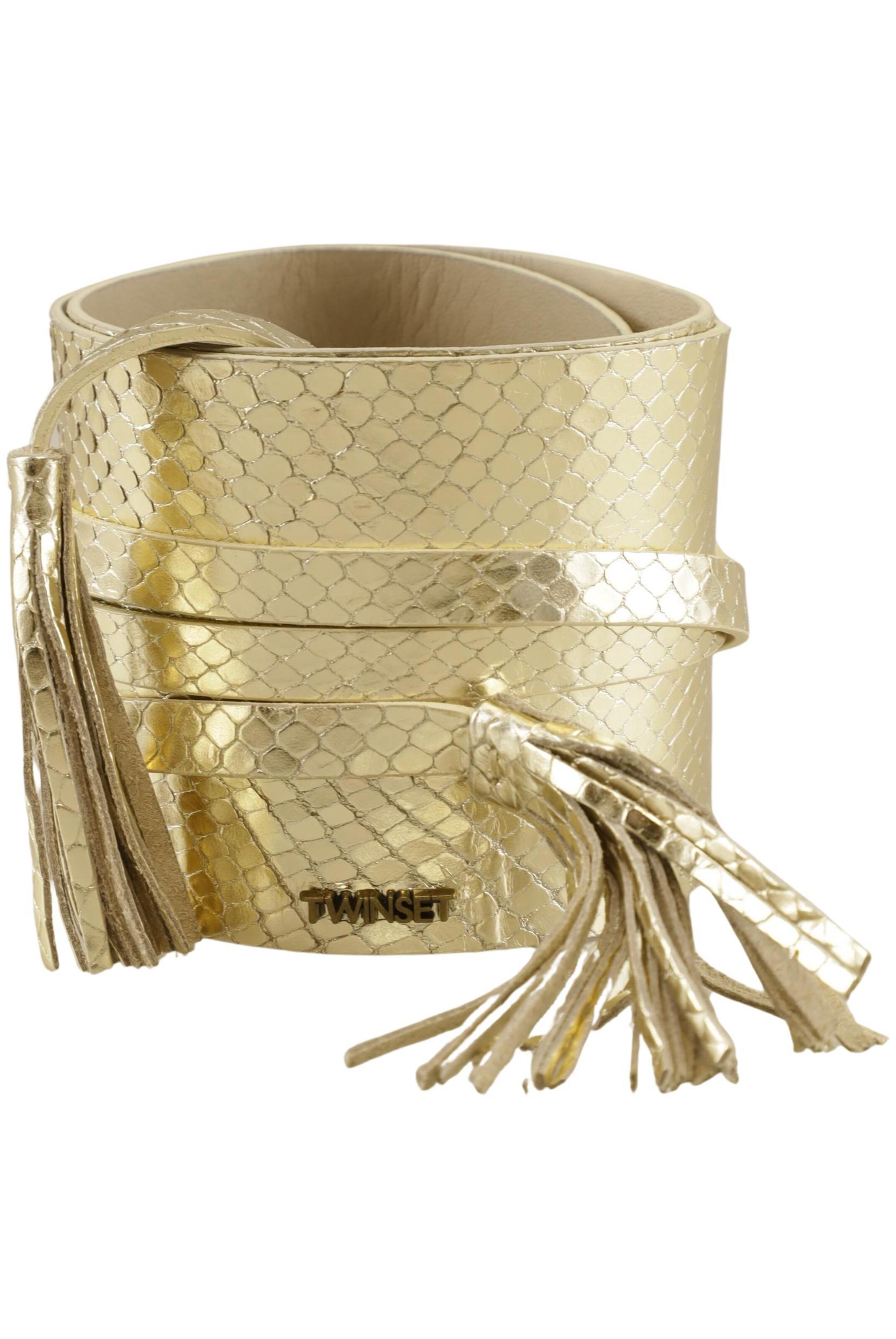 Twin Set Belt in One size in Gold: front