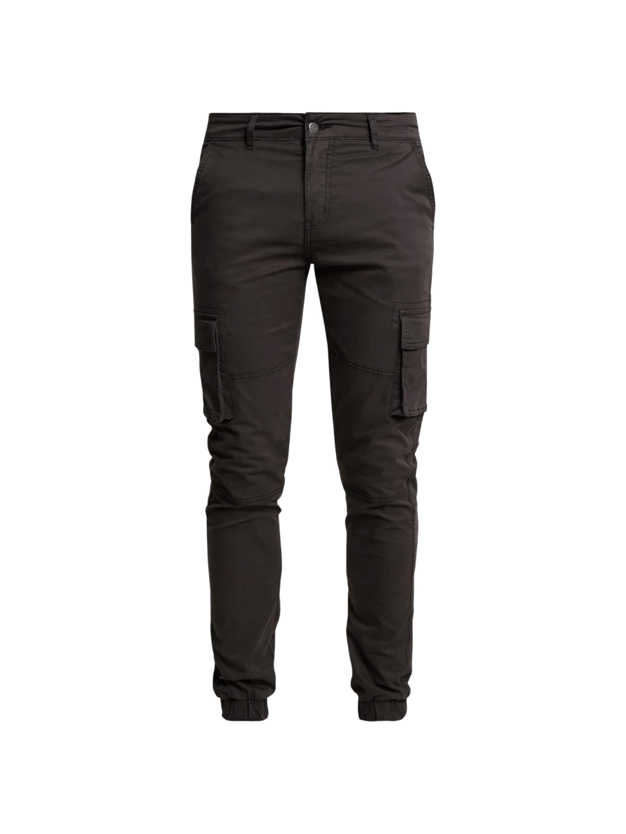Denim Project regular Bukser ' CARGO PANT ' i sort: forside