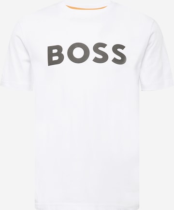 BOSS Orange Тениска 'Thinking 1' в бяло: отпред
