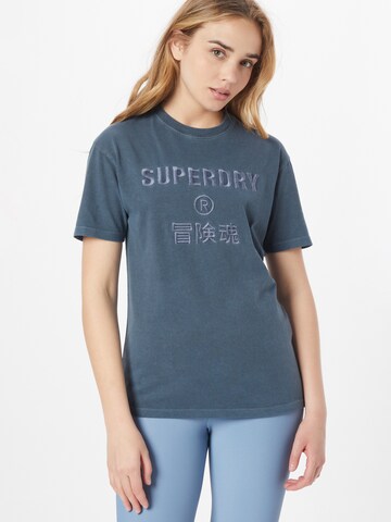 Tricou de la Superdry pe albastru: față