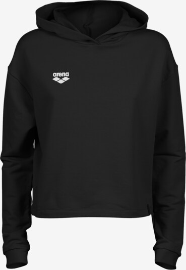 ARENA Sport sweatshirt 'HOODED SWEAT FLEECE' i svart / vit, Produktvy