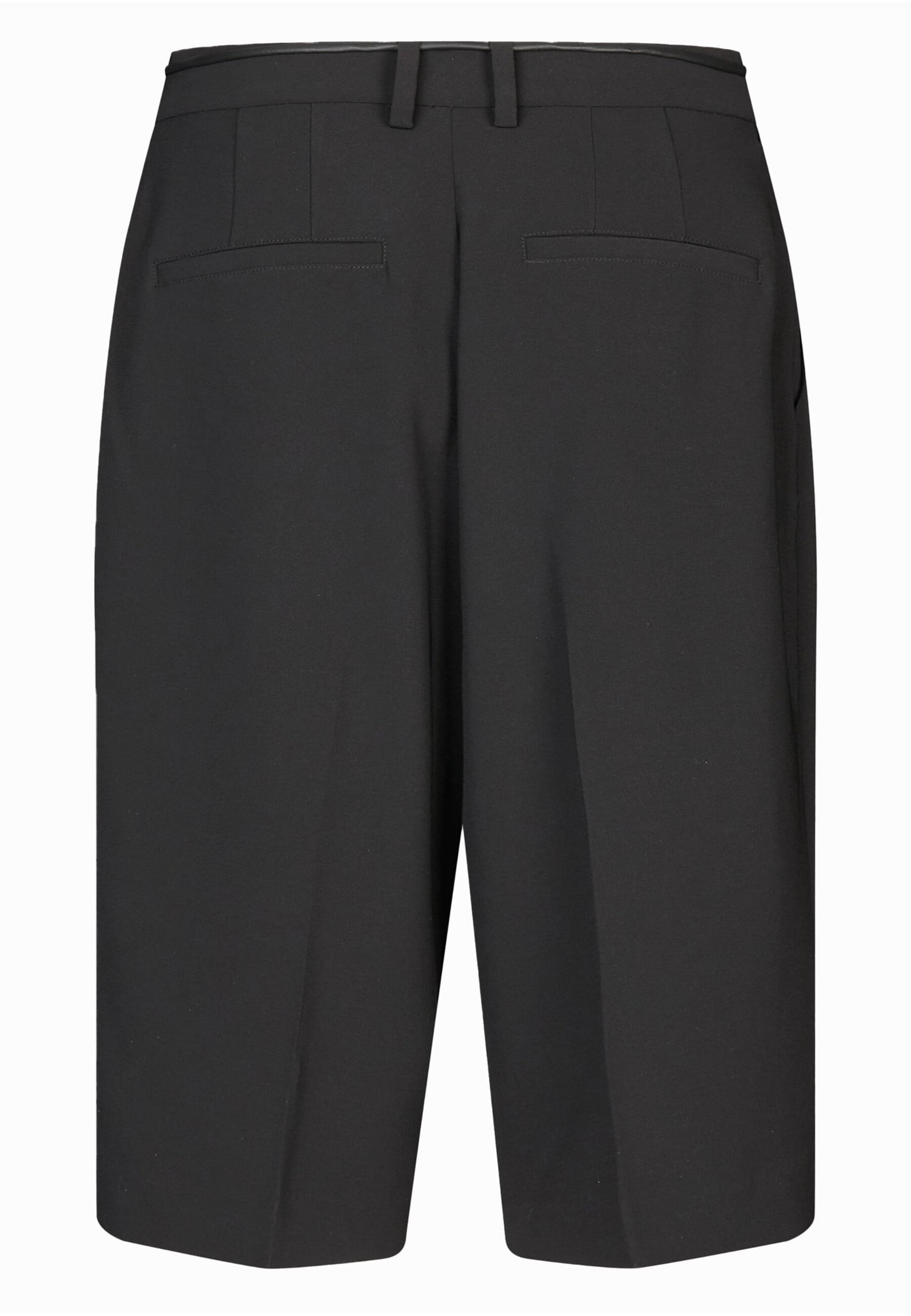 juoda SECOND FEMALE Standartinis Klostuotos kelnės 'Fique'