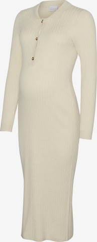 smėlio MAMALICIOUS Megzta suknelė 'MLNEWSIV LIA': priekis