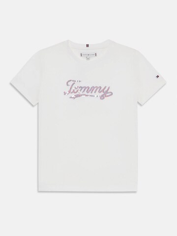 TOMMY HILFIGER Shirt 'Script Sequins Tee' in Weiß: Vorderseite