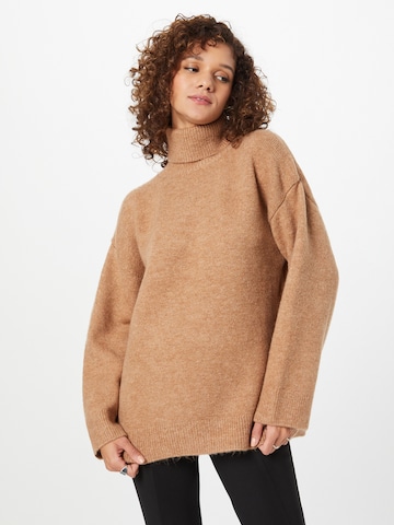 ABOUT YOU Sweater 'Tia' in Brown: front