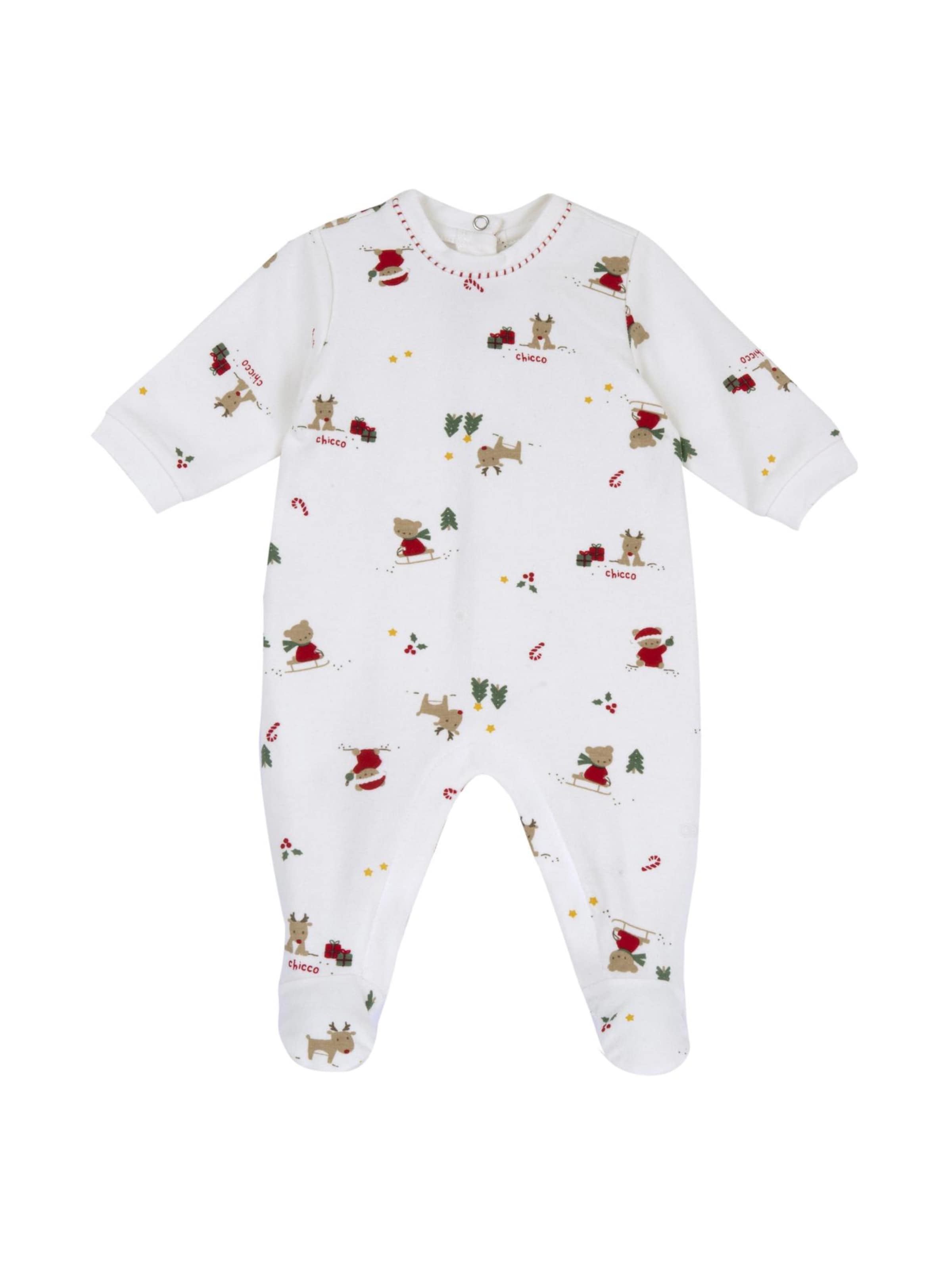 Chicco - Pijama entero/body en blanco: frente