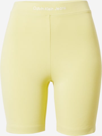 Calvin Klein Jeans Skinny Leggings in Geel: voorkant