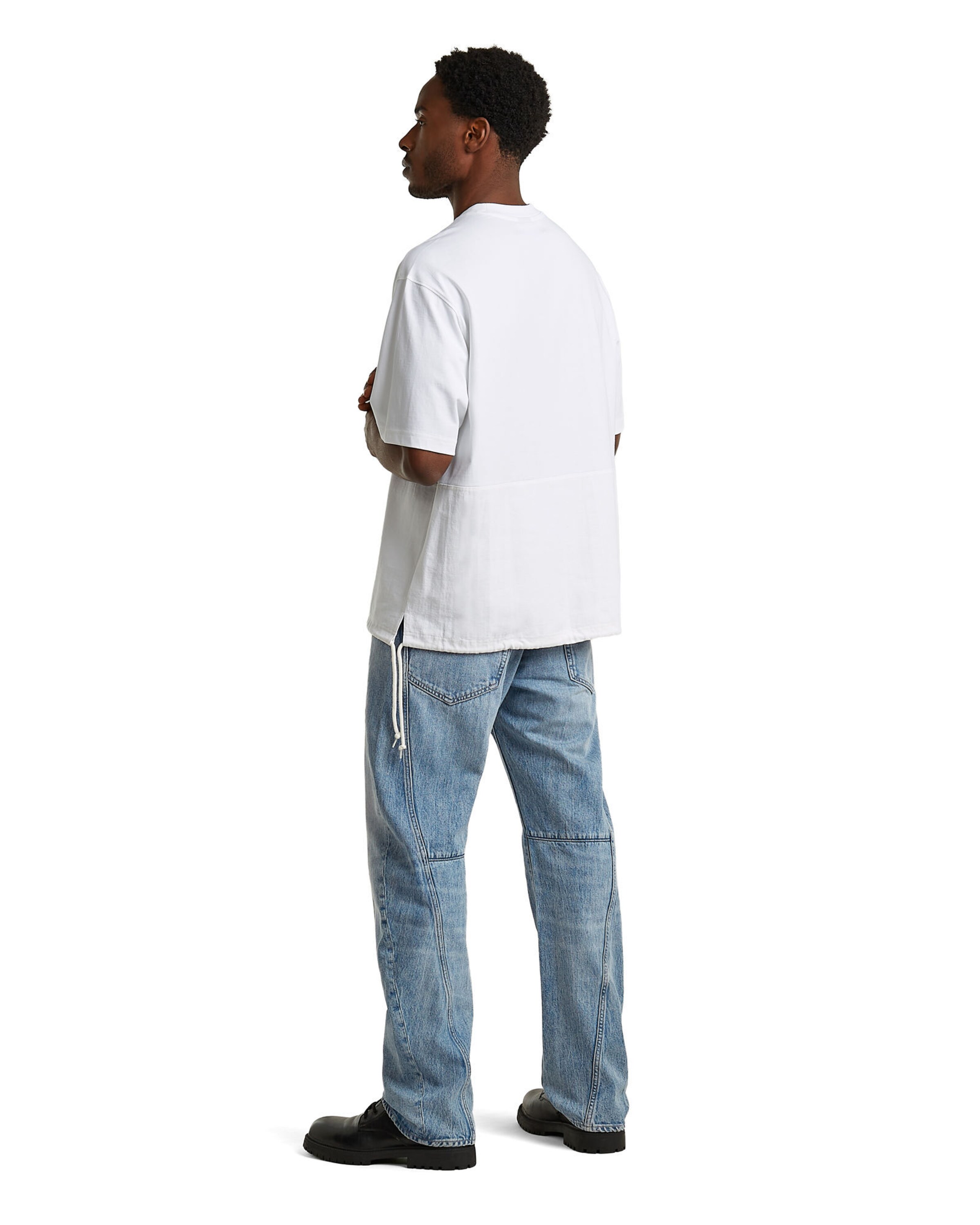 G-STAR T-Shirt 'Woven Mix Loose T-Shirt' in Weiß