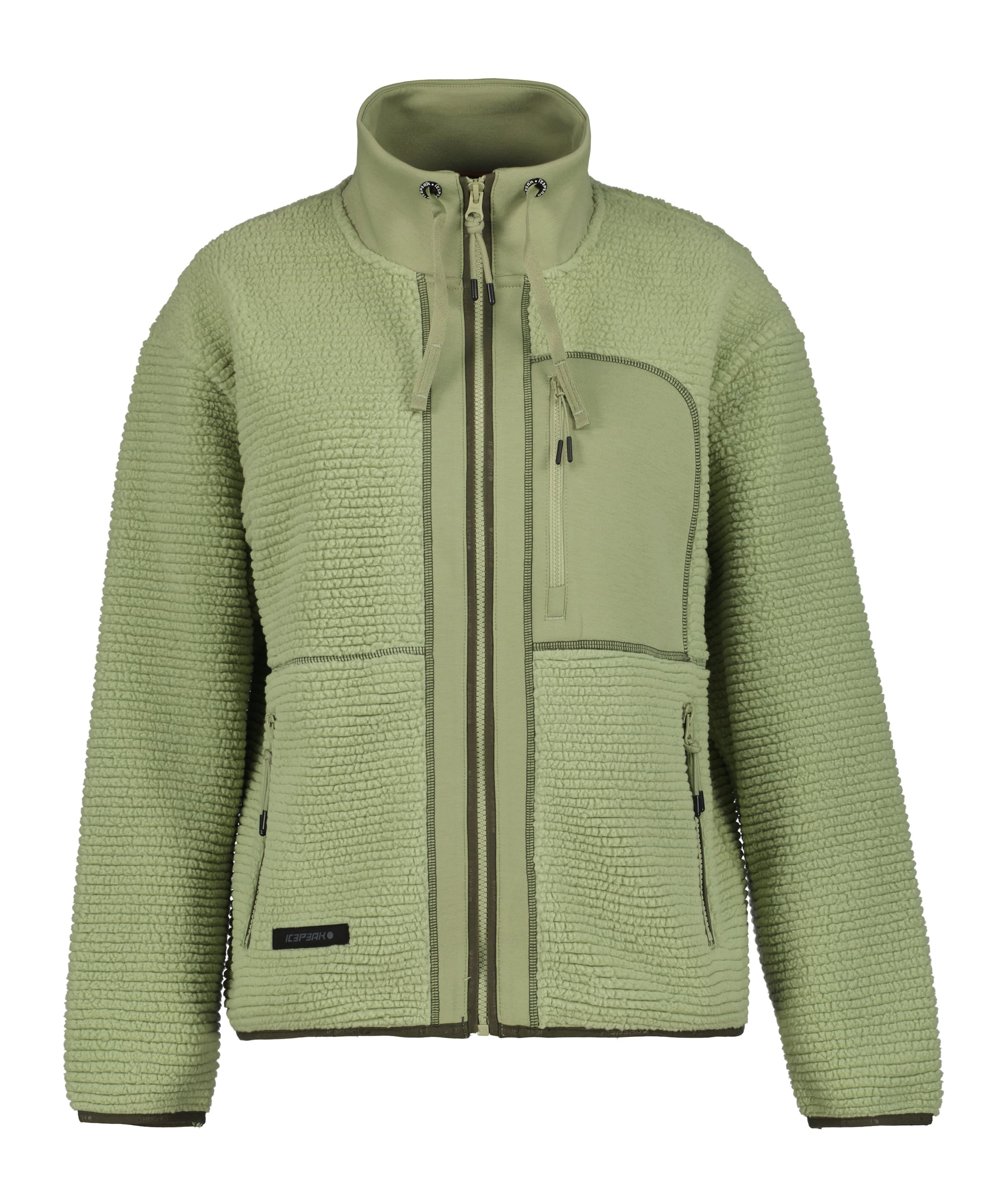 ICEPEAK Athletic Fleece Jacket 'Agene' in Green: front